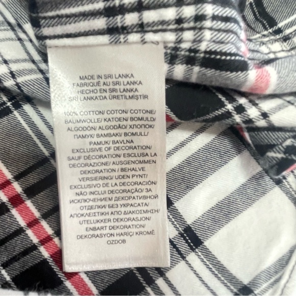 Lauren Ralph Lauren Plaid Non Iron Dress Shirt S White Black Red Blouse - Picture 11 of 14